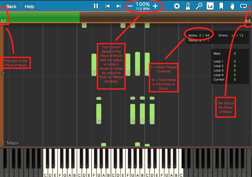 Piano with on sale synthesia screen