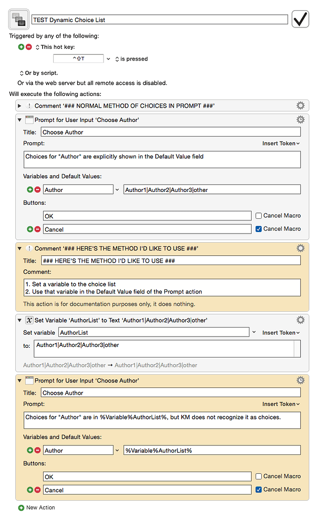 How to Use Dynamic Choices in Prompt for User Input Action? [Answered ...