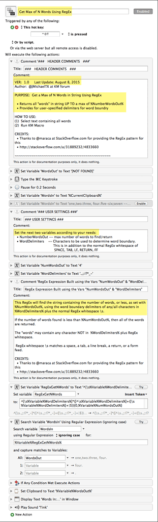 Macro: Get Max of N Words Using RegEx - Macro Library - Keyboard ...