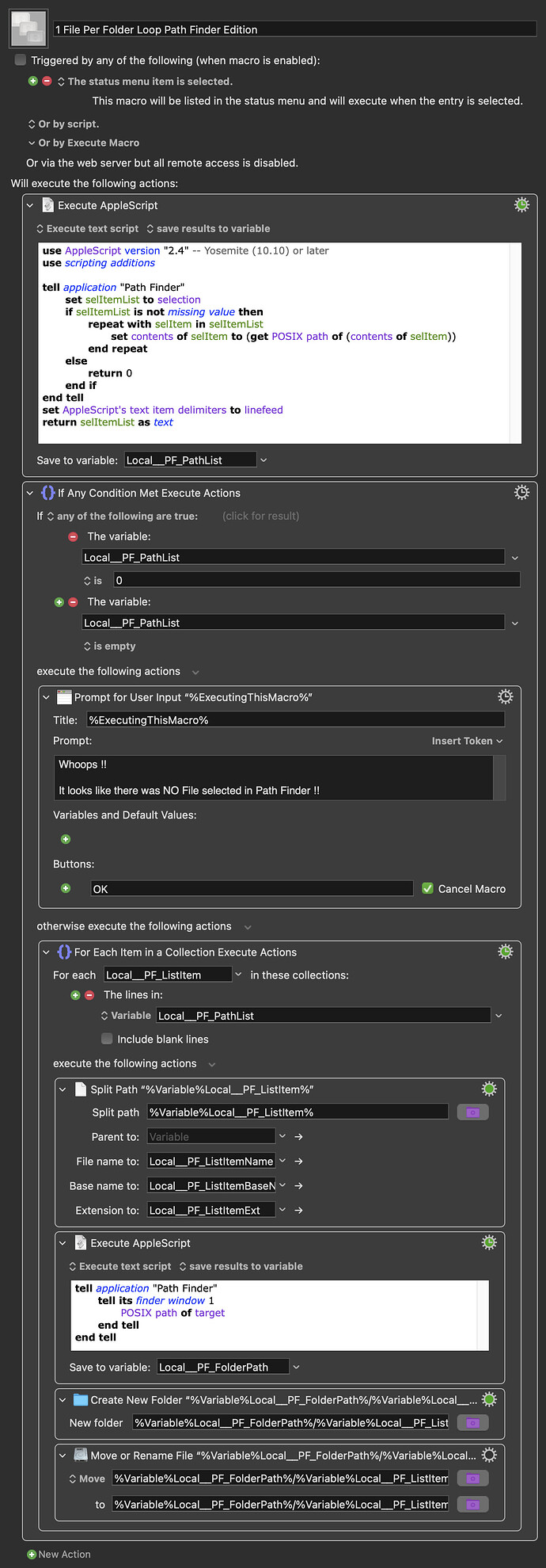 1 File Per Folder Loop Path Finder Edition