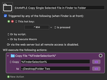 EXAMPLE Copy Single Selected File in Finder to Folder