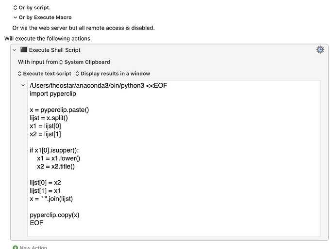 Python in Keyboard Maestro Test
