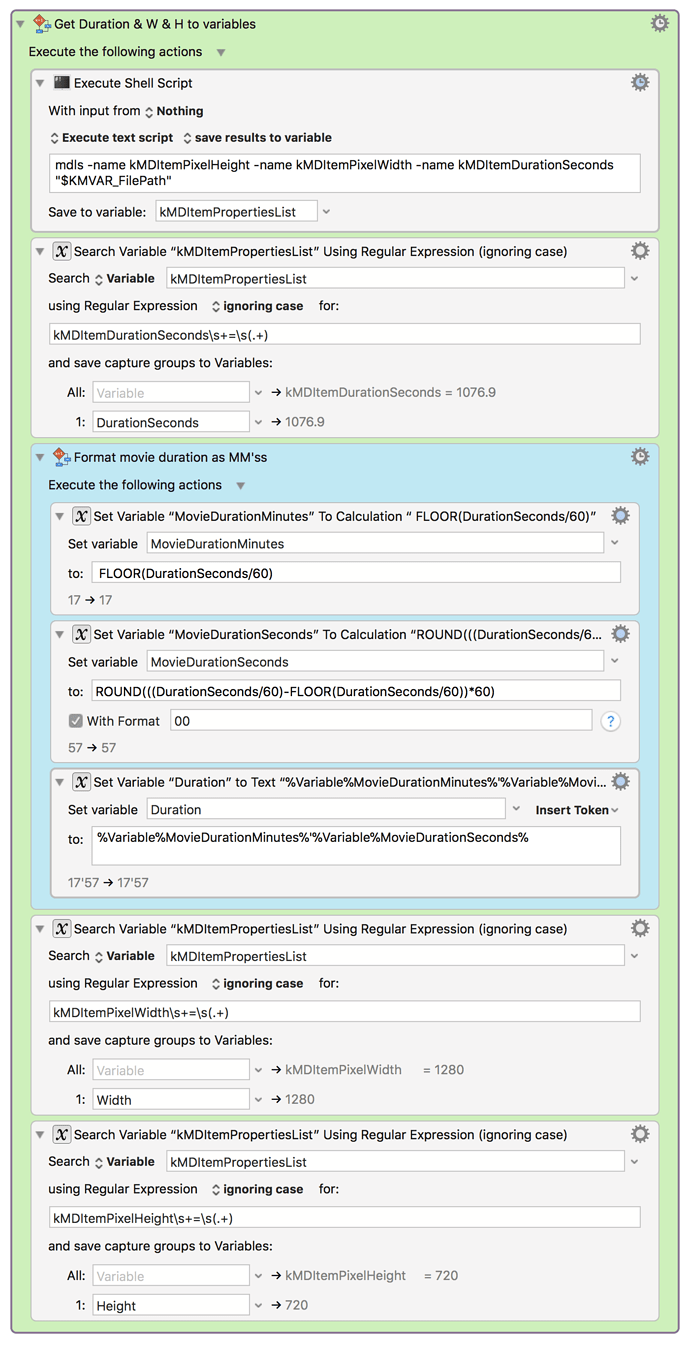 Get Duration Width Height KMacro