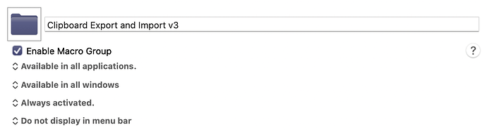 Keyboard Maestro Export
