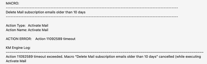Activate mail failure