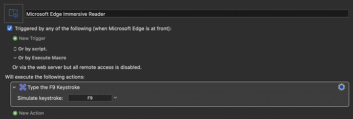 Edge Immersive Reader Macro - Keyboard Maestro 2025-04-25