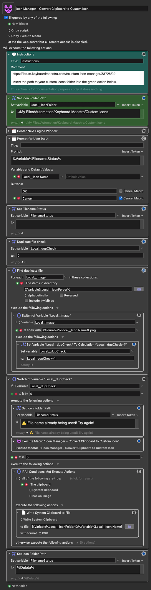 Keyboard Maestro Export