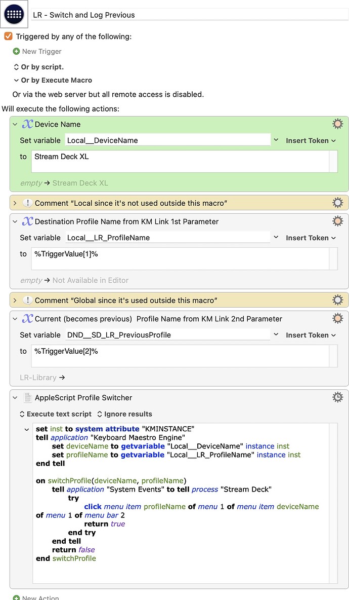 Switch and log previous