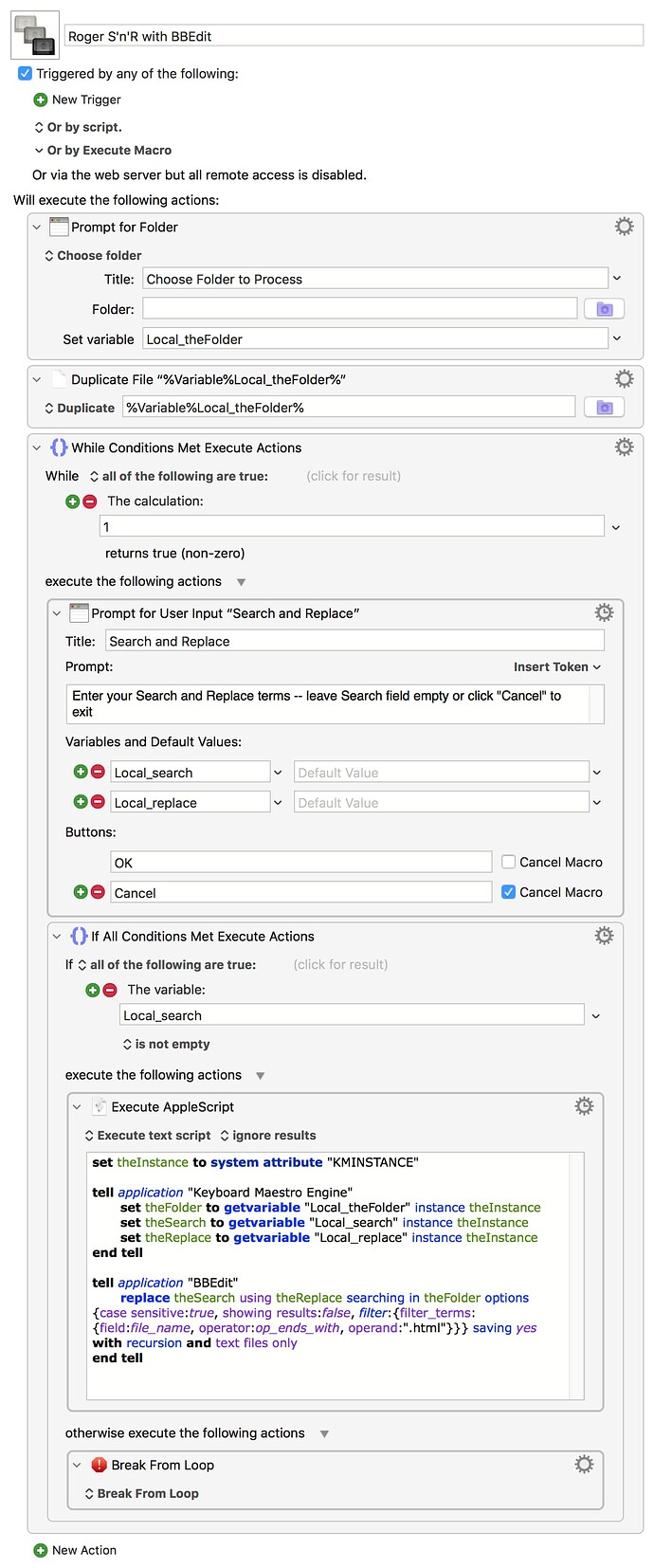 Roger Looping S'n'R with BBEdit