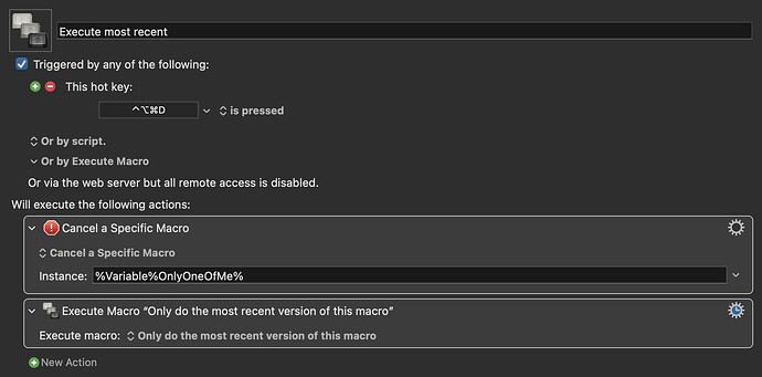 Keyboard Maestro 11.0.2 “Execute most recent” Macro