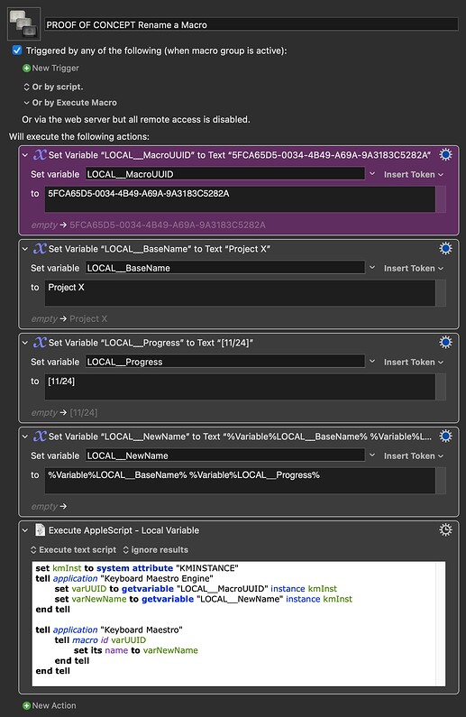 PROOF OF CONCEPT Rename a Macro
