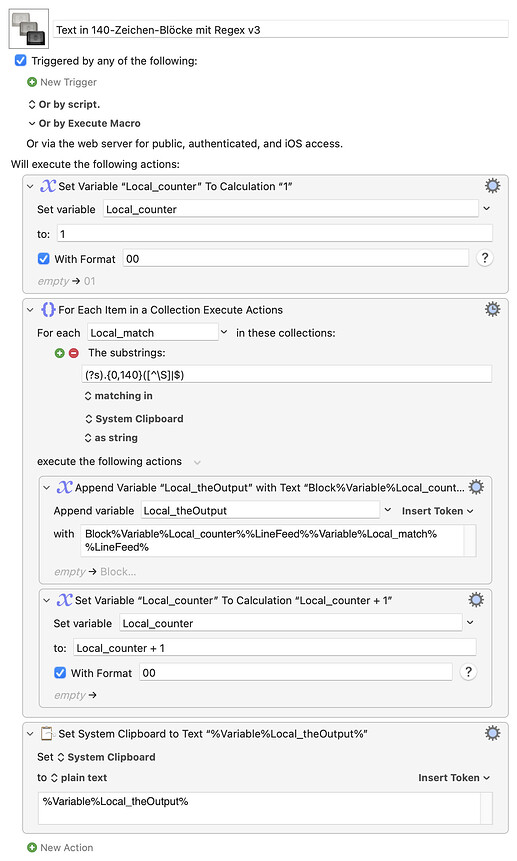 Text in 140-Zeichen-Blöcke mit Regex v3.kmmacros
