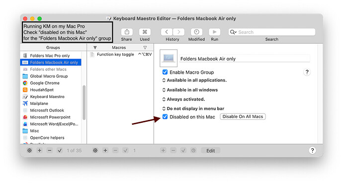 KM - Pro - Air disabled
