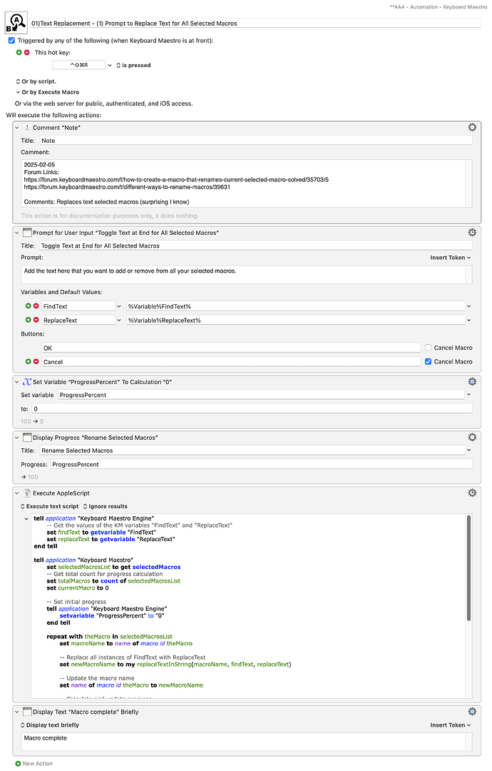 Keyboard Maestro Export