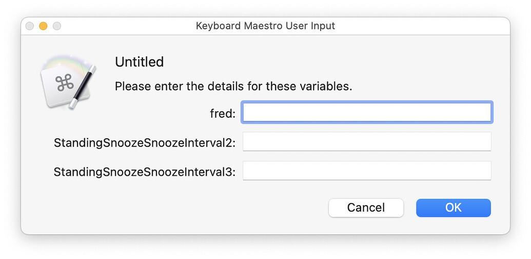 keyboard maestro user input