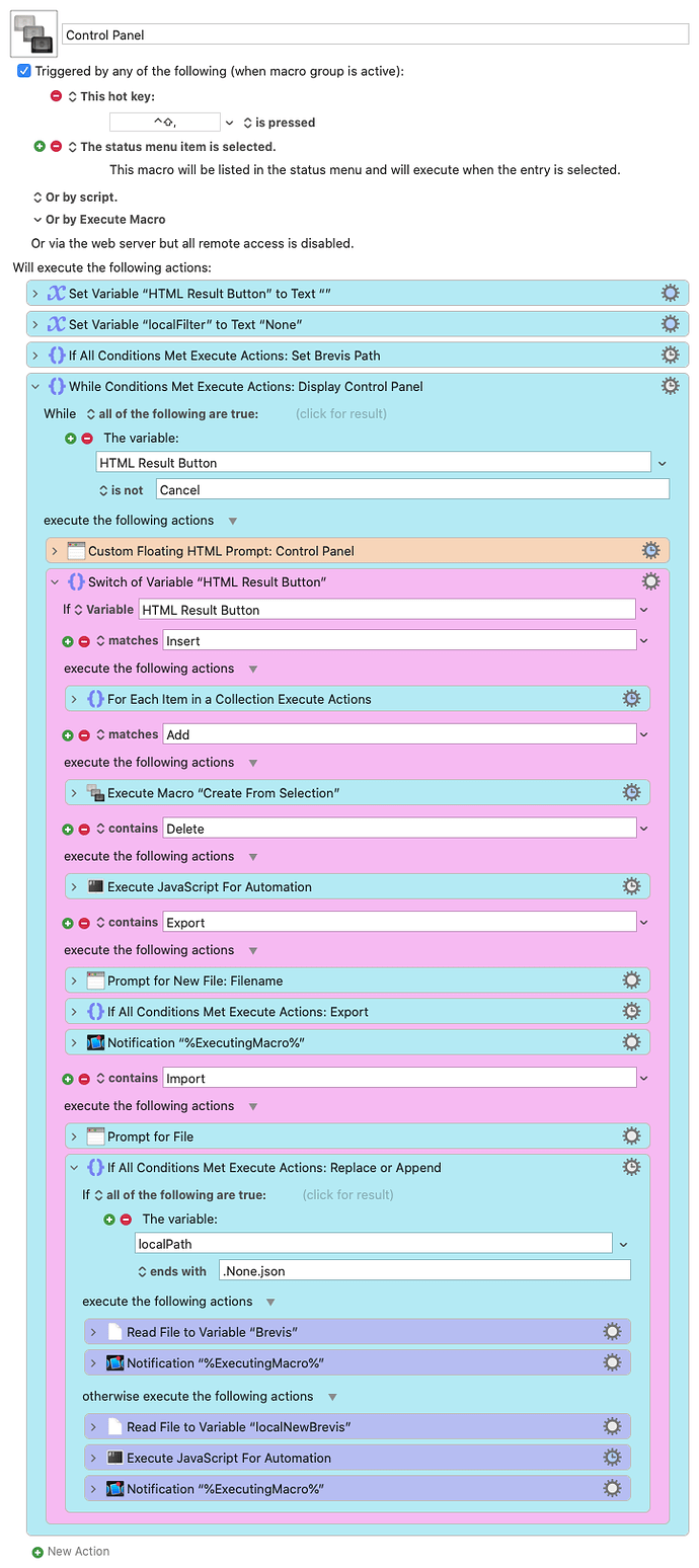 Keyboard Maestro Export