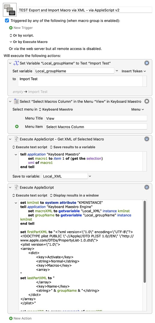 TEST Export and Import Macro via XML - via AppleScript.kmmacros