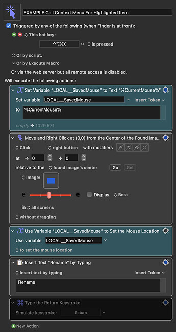 EXAMPLE Call Context Menu For HIghlighted Item