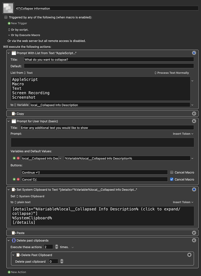 Keyboard Maestro Export