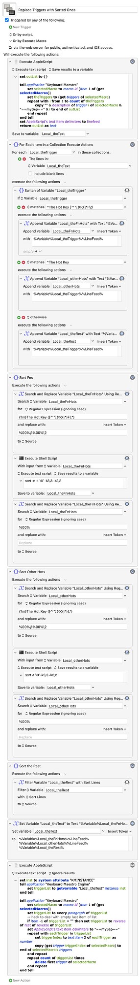 Replace Triggers with Sorted Ones