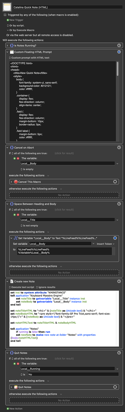 Keyboard Maestro Export