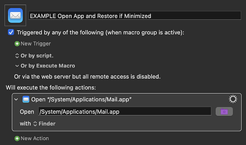 EXAMPLE Open App and Restore if Minimized