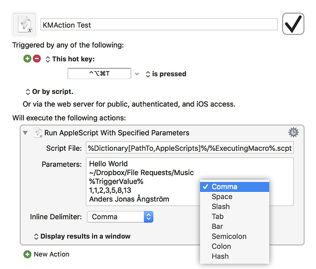 Run AppleScript With Specified Parameters Screenshot