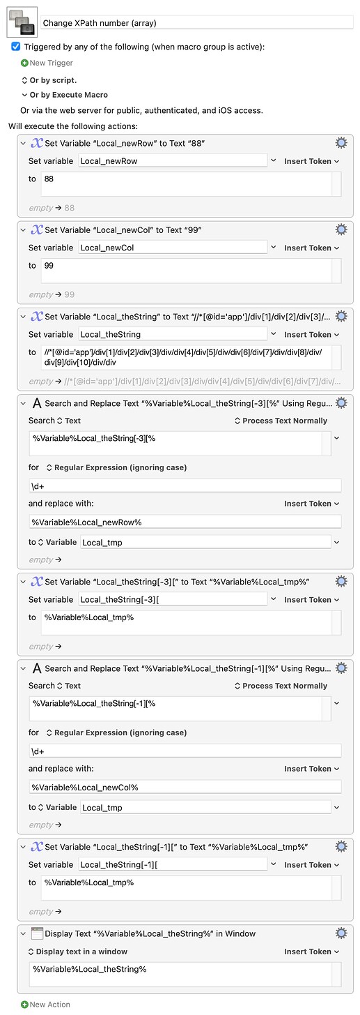 Change XPath number (array)