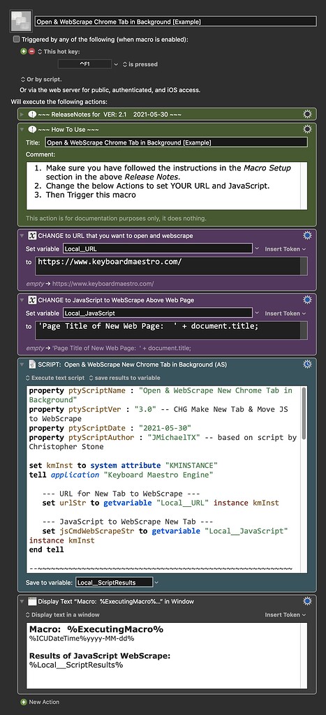 Open & WebScrape Chrome Tab in Background [Example] Macro () - Macro  Library - Keyboard Maestro Discourse