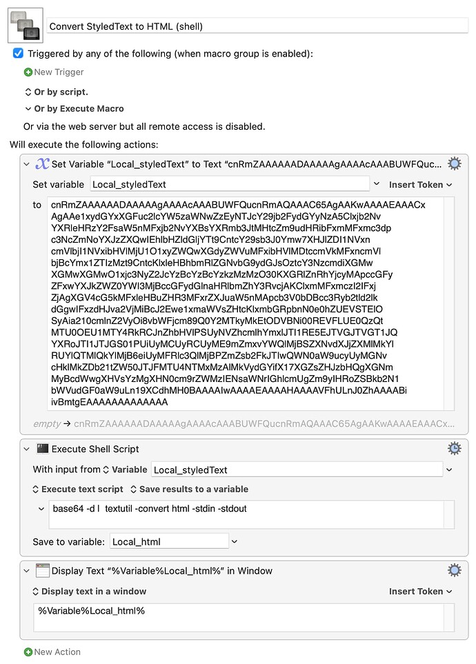 Convert StyledText to HTML (shell)