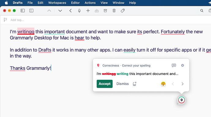 Grammarly Desktop - Mail