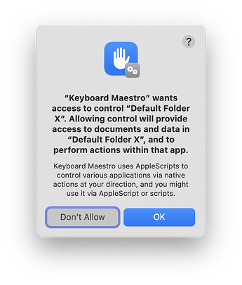 default folder warning