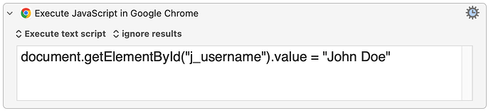 Execute Javascript in Google Chrome Hard Code Value