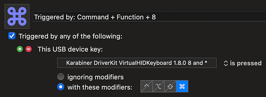 Keyboard Maestro Command + Function + 8