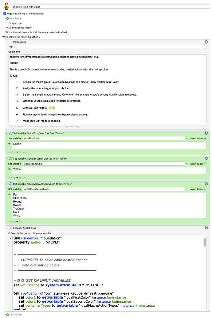 Show Code Nesting Macro