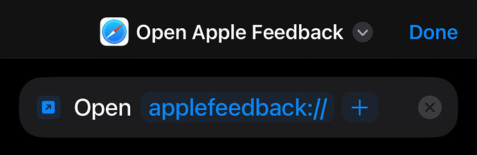 Open Apple Feedback Shortcut