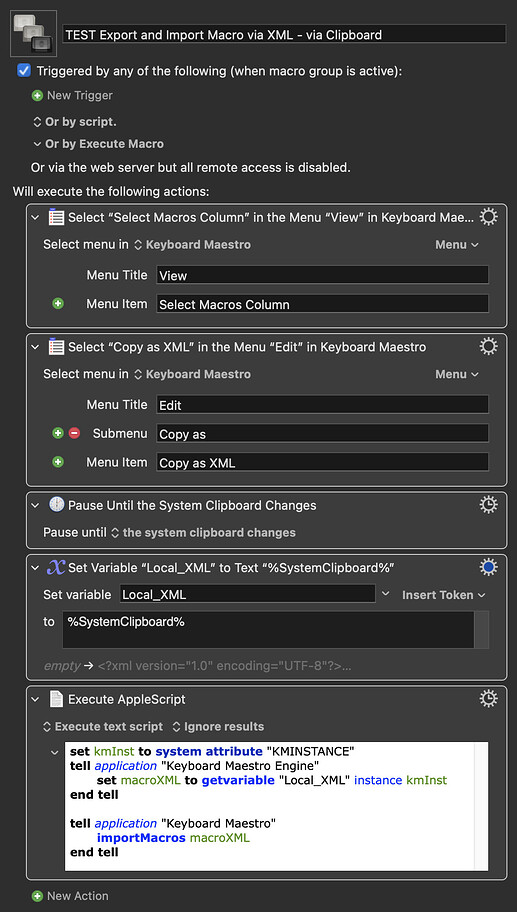 TEST Export and Import Macro via XML - via Clipboard