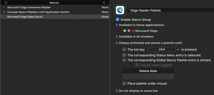 Edge Reader Palette Macro Group - Keyboard Maestro 2025-04-25