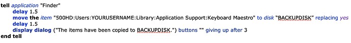 KM backup script
