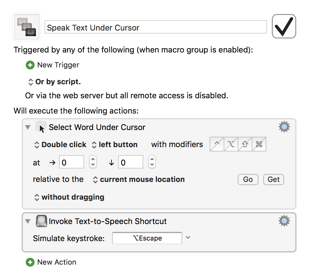 short cut for text to speech mac