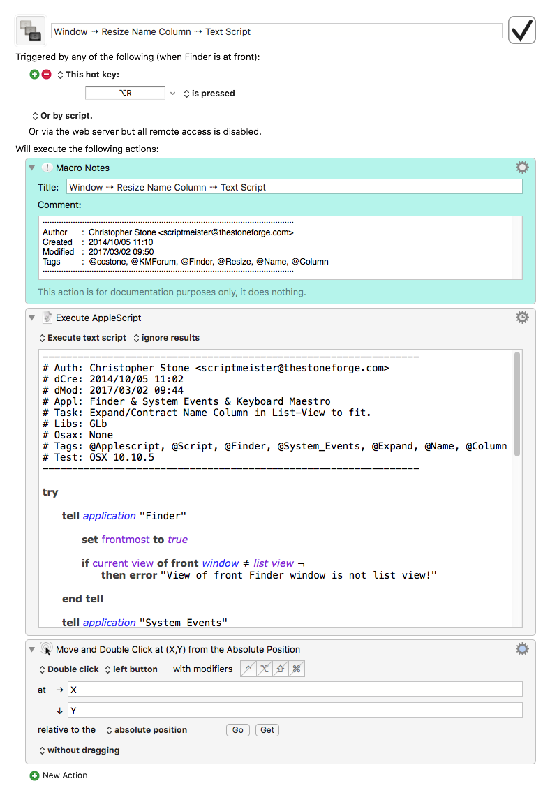 Resize Columns In The Finder S List View Macro Macro Library Keyboard Maestro Discourse