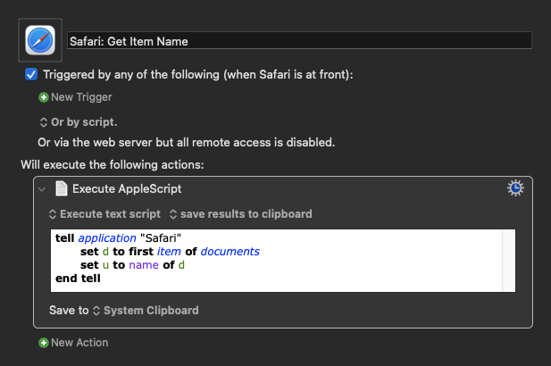 Safari: Get Item Name Macro (v9.2)