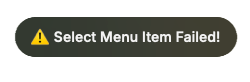 Select Menu Item Failed