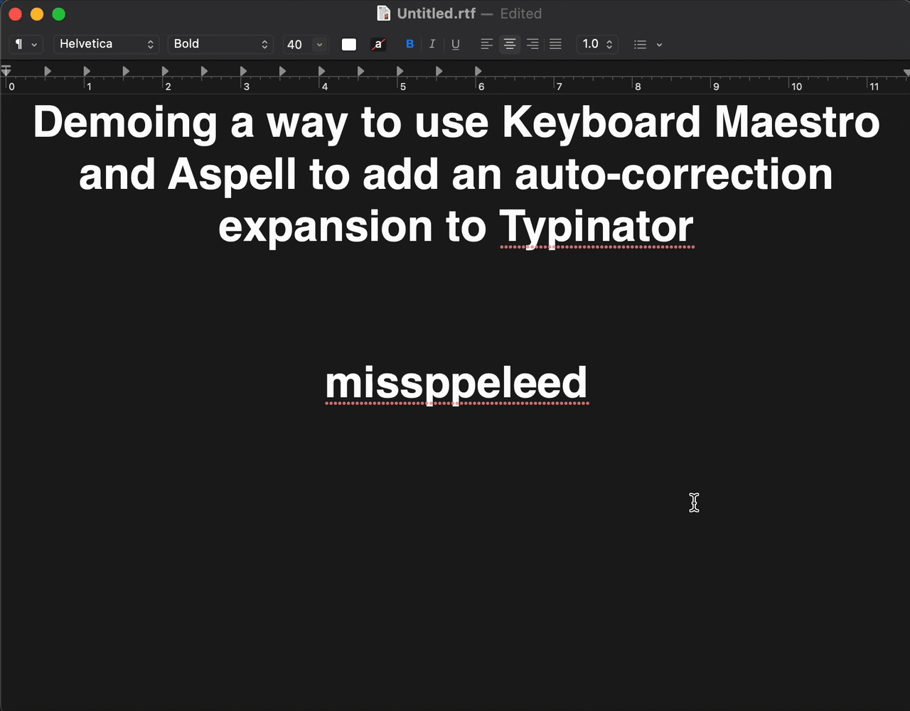 Typinator auto correction macro (Aspell and AppleScript part 2)