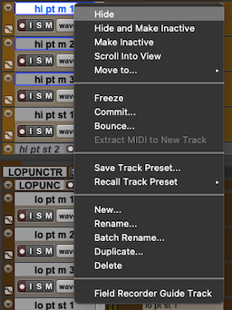 right-click protools w dividers