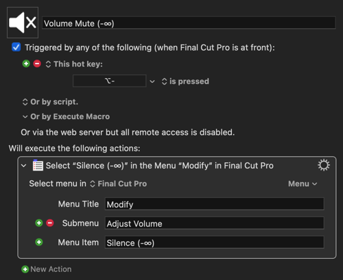 Volume Mute (-∞)