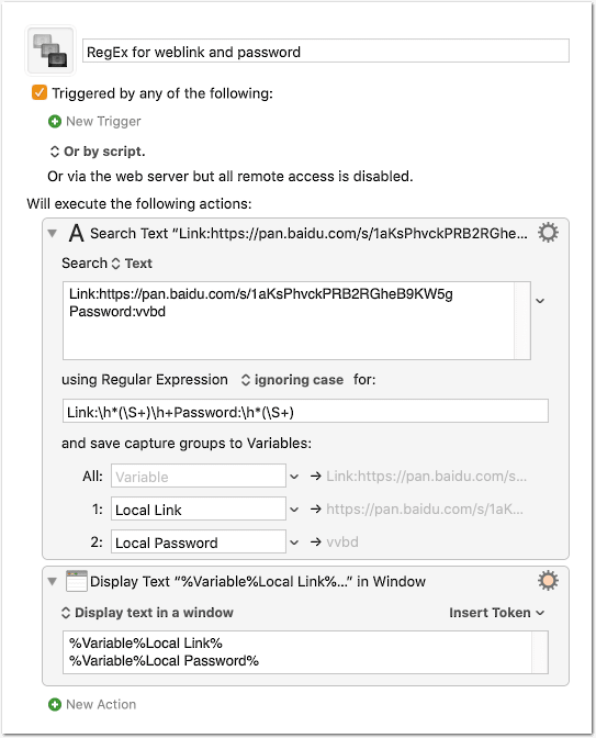 RegEx for weblink and password <2086 200305T144918>-pty-fs8