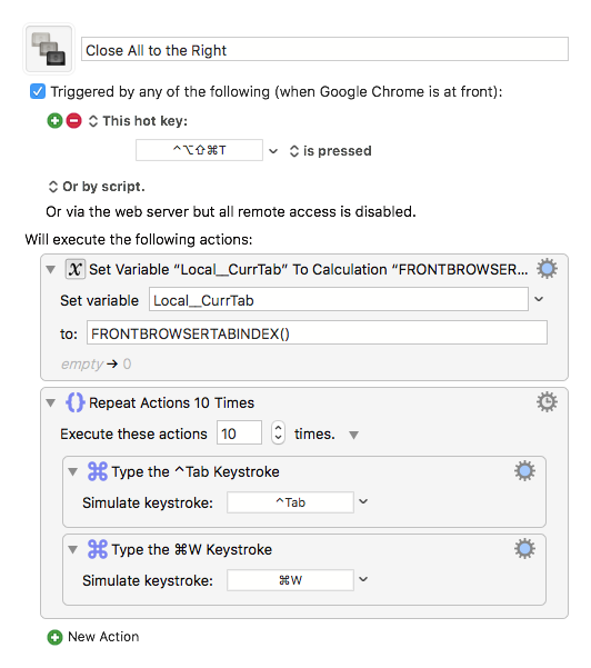 debugger actions keyboard maestro