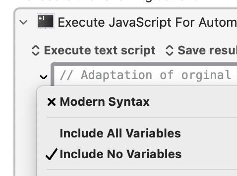 Need help returning a value from a Javascript for Automation action ...