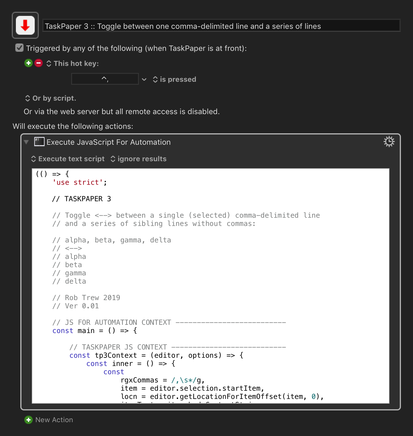 Taskpaper 3 Toggle Between One Comma Delimited Line And A Series Of Lines Macro Macro Library Keyboard Maestro Discourse